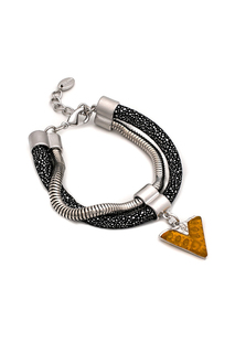 Браслет женский Selena 40069950 желтый/черный/серебристый