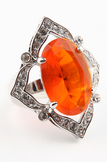 Кольцо женское Slava Zaitsev 1130 оранжевое