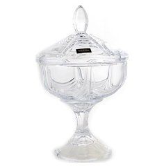 Ваза для конфет 15 см на ножке с крышкой "Орион" Crystalite Bohemia