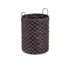 Корзина бельевая с ручками "Индиговое плетение", Д400 Ш400 В500, DK-15 Natural House