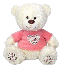 Мягкая игрушка LAVA Медвежонок Сэмми в кофточке с декоративным сердечком музыкальный 18 см