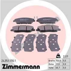Комплект тормозных колодок, дисковый тормоз ZIMMERMANN 24351.170.1