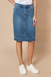 Юбка женская Vilatte D56.081 синяя 44