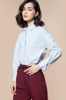 Блуза женская Vilatte D29.681 голубая 44