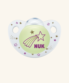 Пустышка NUK ортодонтическая NIGHT&DAY силикон размер 1 - БЛЕСТКИ