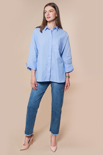 Блуза женская Vilatte D29.680 голубая 44