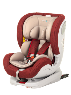 Автокресло TOREGO DRIVE ISOFIX Красный/Лен