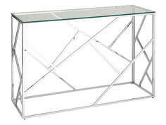 Консоль ECST-015-RG-SK (120x40) Прозрачное стекло/Сталь, серебро Stool Group