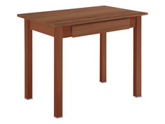 Кухонный стол прямая ножка с ящиком Вишня (массив)/Орех Боровичи
