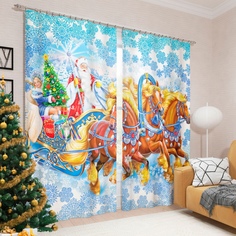 Фотошторы Сирень Ледяная сказка Цвет: Голубой 290x260