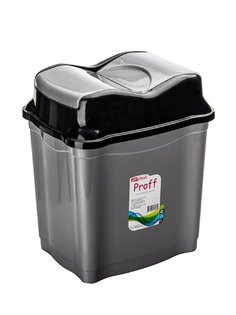 Контейнер для мусора ElfPlast Proff, серо-черный, 2 л