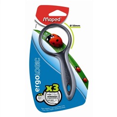 Лупа MAPED ERGOLOGIC 3х- кратная эргономичная обрезиненная ручка 50 мм 1