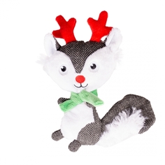 Мягкая игрушка для собак Duvo+ Новогодняя Белочка, серый, 20 см,