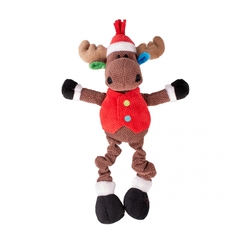 Мягкая игрушка для собак Duvo+ Новогодний Олень длинноног, коричневый, 33 см,