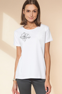 Футболка женская Vilatte D49.685 белая 54