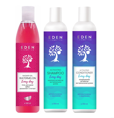 Набор EDEN Гель для душа+Шампунь +Бальзам Экстремальная длина
