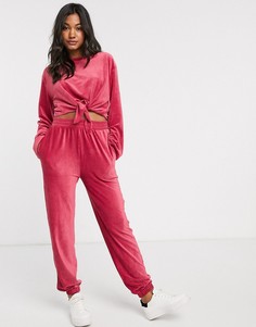 Вельветовые джоггеры от комплекта M Lounge-Розовый