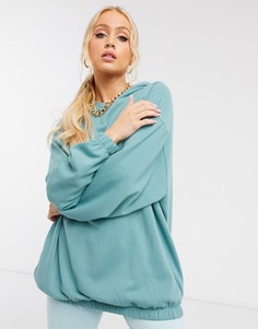 Oversized-худи сине-зеленого цвета в стиле "кокон" ASOS DESIGN-Зеленый