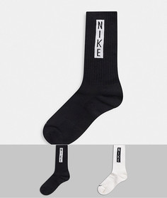 2 пары носков черного/белого цвета Nike-Черный