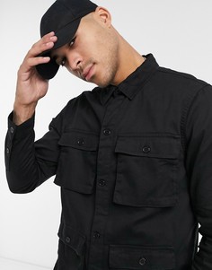 Черная рубашка в стиле милитари от комплекта Another Influence-Черный