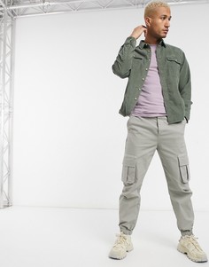 Шалфейно-зеленая вельветовая рубашка в стиле вестерн ASOS DESIGN-Зеленый