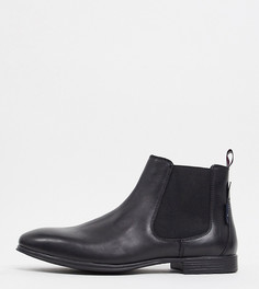 Черные кожаные ботинки-челси Ben Sherman Wide Fit-Черный