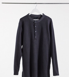 Черный oversized-свитшот с кнопками ASOS DESIGN Plus