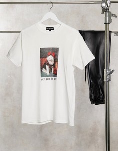 Oversized-футболка с изображением котенка New Girl Order-Черный
