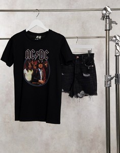 Футболка с принтом "ACDC" ASOS DESIGN-Черный