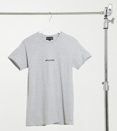 Футболка в стиле oversize с логотипом New Girl Order Petite-Серый