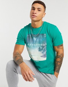 Футболка с круглым вырезом Selected Homme vibes-Зеленый