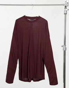 Коричневый oversized-лонгслив с рукавами «летучая мышь» ASOS DESIGN