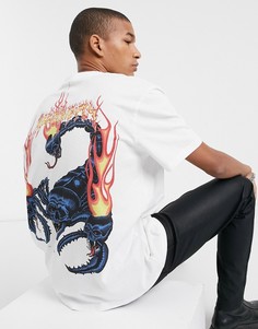 Белая футболка с принтом скорпиона на спине AllSaints Stinger-Белый