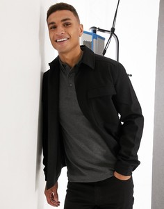 Свободная куртка из шерсти черного цвета от комплекта Selected Homme Tailored Studio-Черный