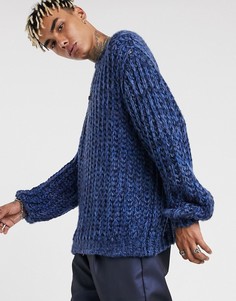 Синий фактурный джемпер рыхлой вязки ASOS DESIGN