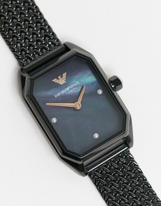 Наручные часы с черным сетчатым браслетом Armani-Черный