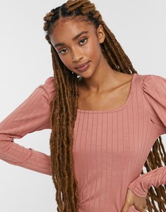 Розовое платье мини с вырезом сердечком Miss Selfridge-Зеленый