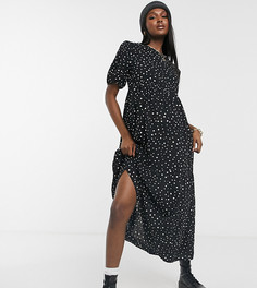 Свободное платье макси черного цвета для беременных Missguided Maternity-Черный