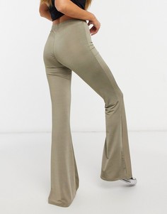 Облегающие брюки клеш цвета хаки Topshop-Зеленый