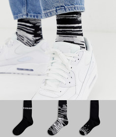 Набор из 3 пар носков до щиколотки с узором ASOS DESIGN - Скидка-Мульти