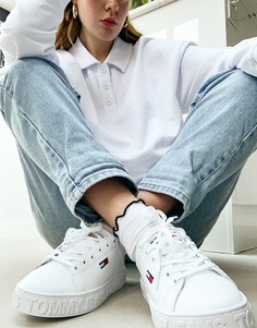 Белые кроссовки с подошвой с углублением Tommy Jeans-Белый