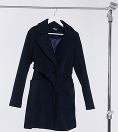 Пальто с запахом и поясом Fashion Union-Синий