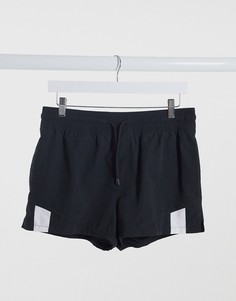 Черные короткие шорты для плавания со вставками ASOS DESIGN-Черный