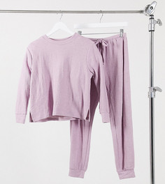 Комплект из легкого свитшота и джоггеров лилового цвета ASOS DESIGN Petite-Фиолетовый
