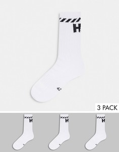 Набор из 3 пар белых носков с логотипом Helly Hansen-Белый