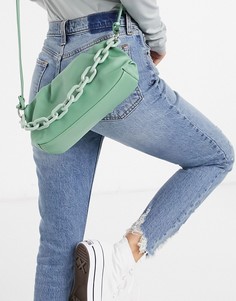 Шалфейно-зеленая сумка через плечо с ручкой в виде цепи Glamorous-Зеленый