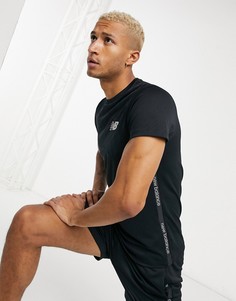 Черная футболка с кантом и логотипом New Balance Football-Черный