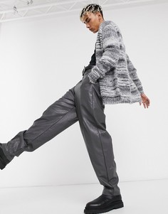 Плотный вязаный кардиган из меланжевой пряжи ASOS DESIGN-Черный