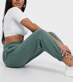 Стеганые джоггеры цвета высветленного хаки ASOS DESIGN Petite-Зеленый