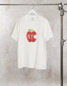 Футболка с принтом "NYC" и яблоком J Crew-Белый